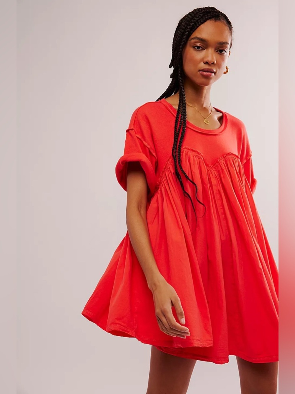 Free People Catalina Mini Dress Red Orange